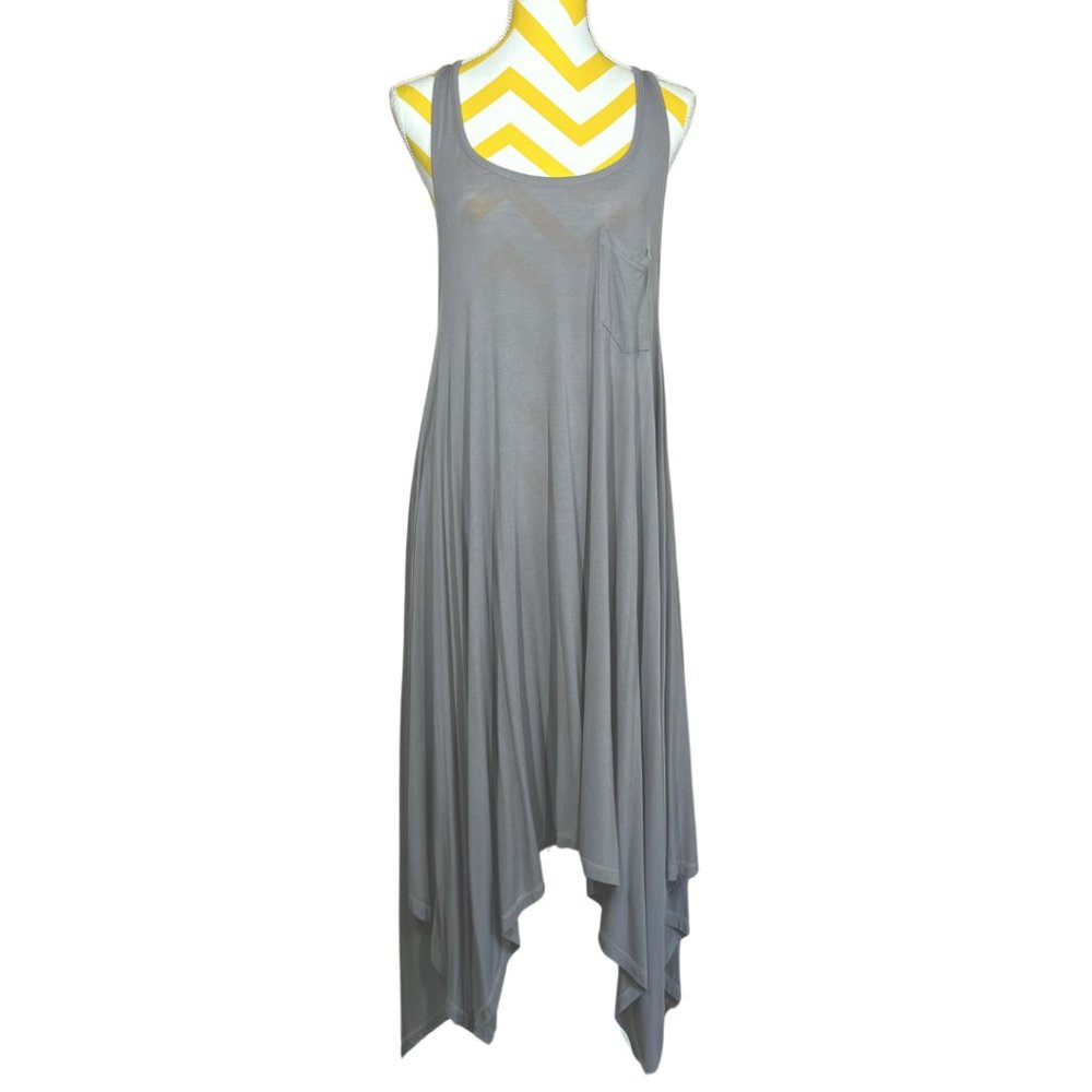 NWT Covet Modal Stretch Asymmetrical Maxi Dress • Gray • Size Small